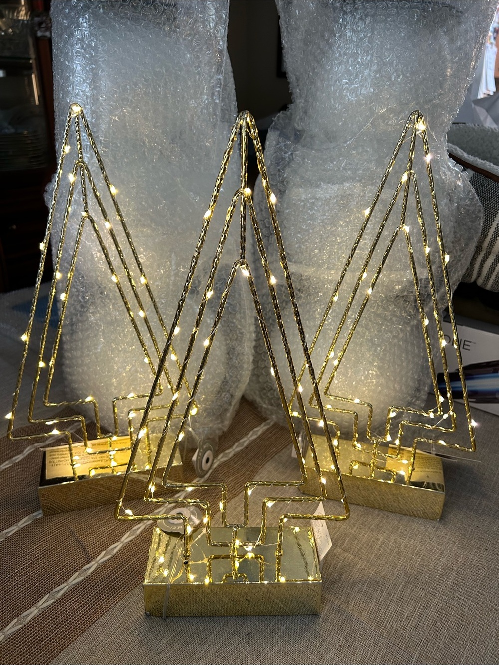 Wondershop Lit Wire Christmas Trees Set of 3 *NEW